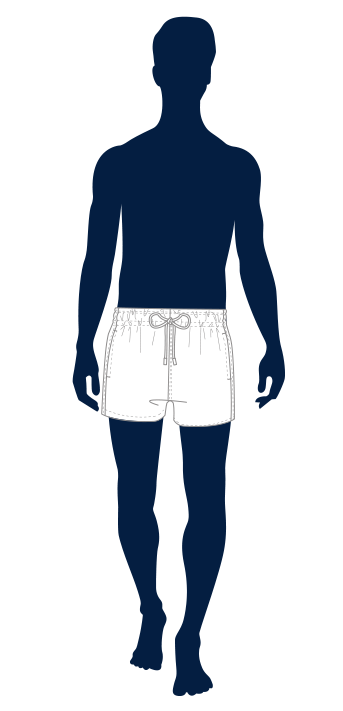 outline of men wearing swim shorts