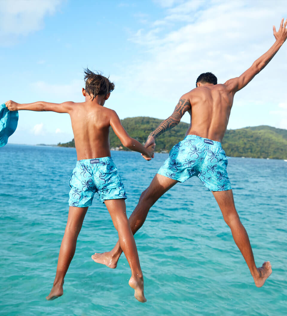 Father and Son Matching Swim Trunks Vilebrequin