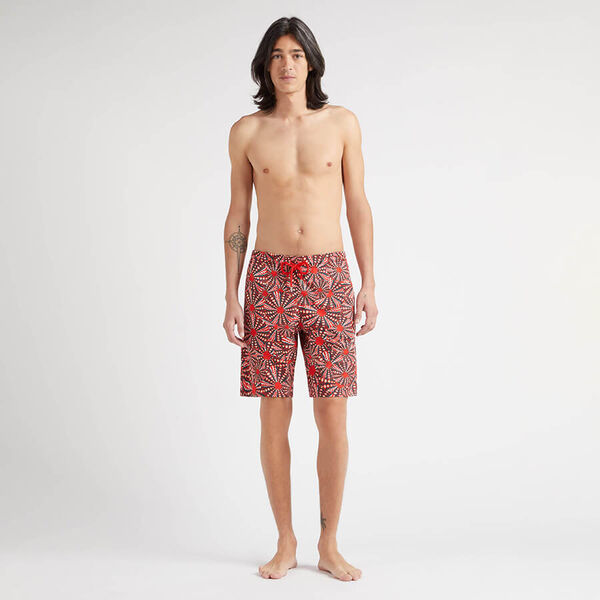 Lightweight, long stretch swim shorts for men