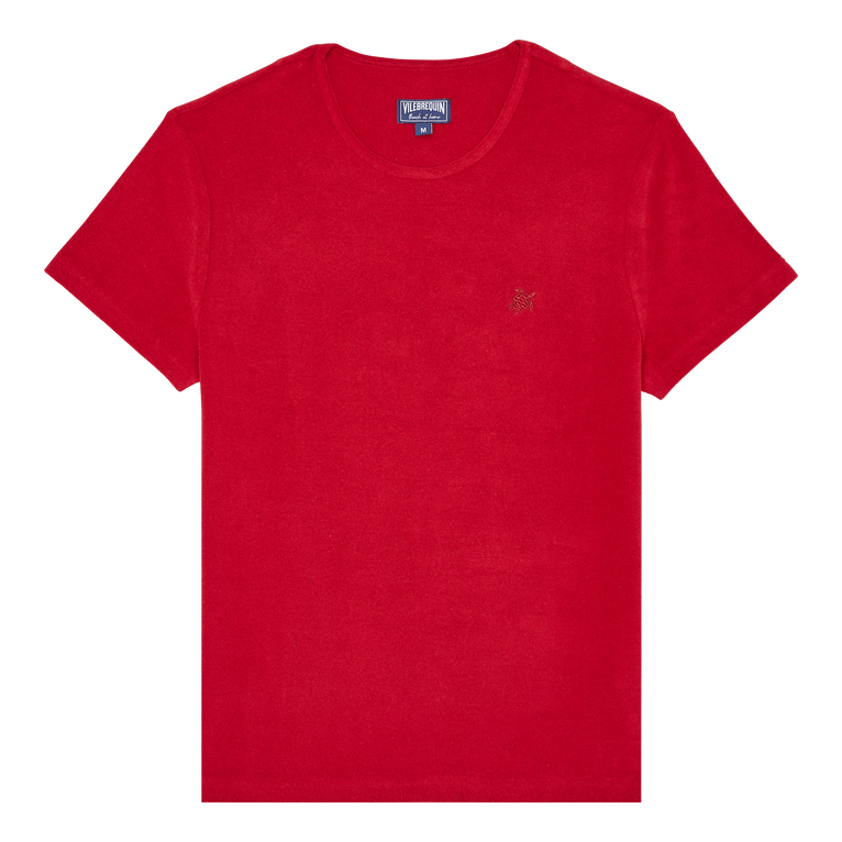 Einfarbiges Unisex-t-shirt Aus Frottee - Tiramisu - Rot - Größe S - Vilebrequin
