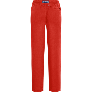 Pantalón de lino liso para hombre Brick vista trasera