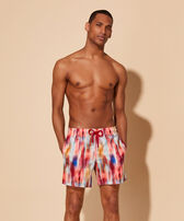 Men Swim Shorts Ultra-light and Packable Ikat Flowers Multicolor front worn view