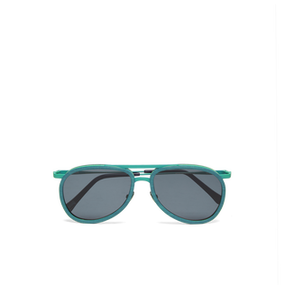 Gafas de sol de madera de color liso unisex de VBQ x Shelter Fanfare vista frontal