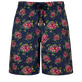 Men Stretch Long Swim Trunks Provencal Turtles Navy front view