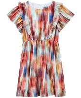 Robe à volants Ikat Fille Multicolore vue de face