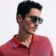 White Tulipwood Women and Men Sunglasses - VBQ x Shelter Navy front worn view