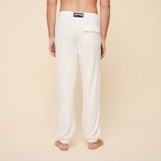 Pantalón liso en tejido terry unisex Blanco tiza detalles vista 7