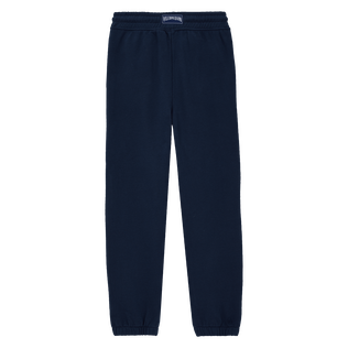 Pantaloni jogger bambino in cotone tinta unita Blu marine vista posteriore