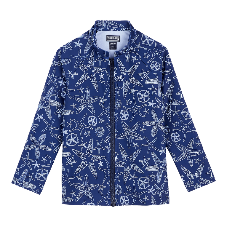 Langärmeliger Starlettes Bicolores Rashguard Mit Reißverschluss Für Kinder - Ginko-z - Blau - Größe 2 - Vilebrequin
