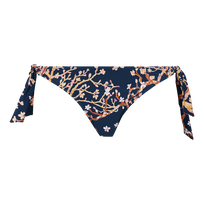 Sweet Blossom Bikinihose zum seitlichen Binden für Damen Marineblau Vorderansicht