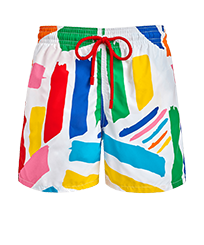 Men Swimwear stretch Dazzle - Vilebrequin x JCC+ - Limited Edition White front view