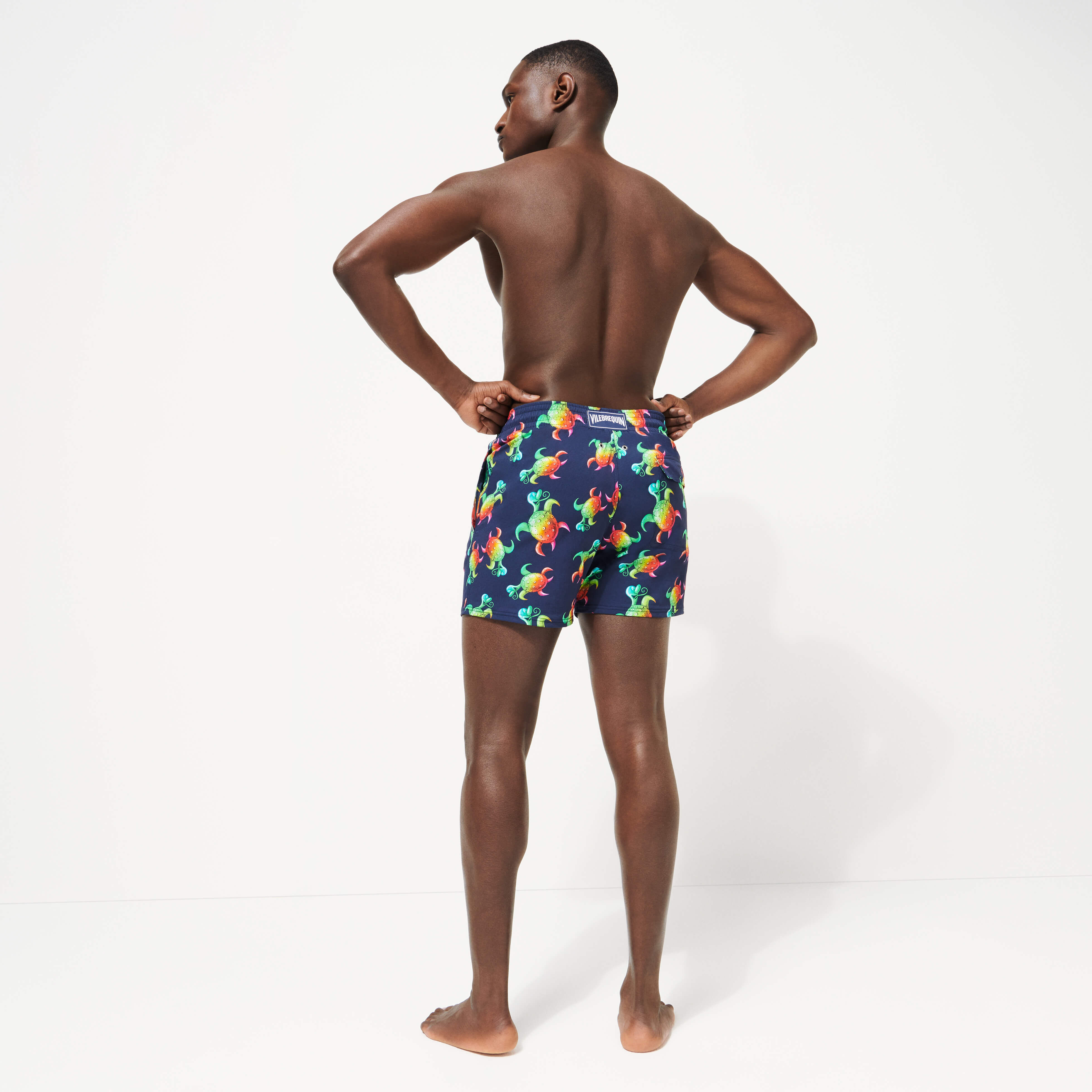 Men Stretch Swimwear Tortues Rainbow Multicolor Vilebrequin x Kenny Scharf