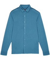 Men Jersey Tencel Shirt Solid Calanque front view
