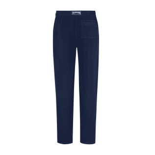Einfarbige Leinenhose für Herren Marineblau Rückansicht