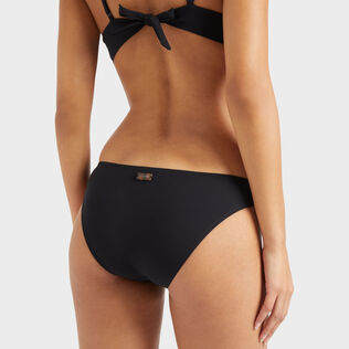 Solid Midi-Bikinihose für Damen Schwarz Details Ansicht 2