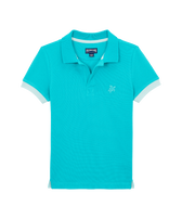 男童纯色有机棉 Polo 衫 Disco green 正面图