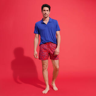 Men Swim Shorts Embroidered Raiatea - Limited Edition Poppy red details view 2