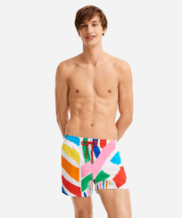 Costume da bagno stretch uomo Dazzle - Vilebrequin x JCC+ - Edizione limitata Bianco vista frontale indossata