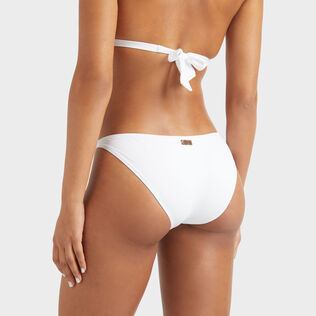 Braguita de bikini de corte brasileño con strass para mujer Blanco detalles vista 2