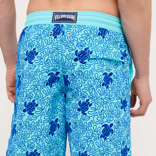 Bañador elástico largo con estampado Turtles Splash para hombre Lazulii blue detalles vista 2