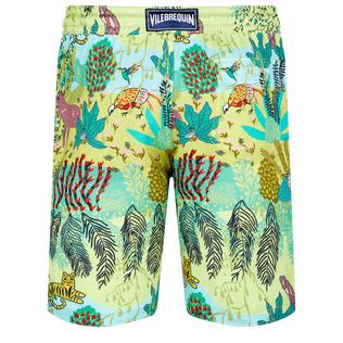 Bermuda uomo in lino con stampa Jungle Rousseau Zenzero vista posteriore