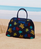 Bowling Canvas Bag Multicolor Turtles Dance Navy 正面穿戴视图