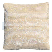 Raffia-effect cushion with octopus embroidery - VBQ x MX HOME Beige 正面图