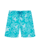 Boys Swim Shorts Oursins Bicolores Disco green front view