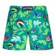 Boys Swim Trunks Ultra-light and Packable Naive Fish Emerald back view