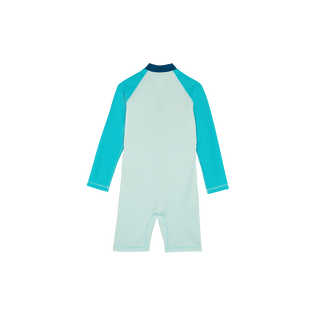 Boys Rashguard Jumpsuit Tricolore Blue note back view