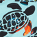 Men Flat Belt Stretch Swim Shorts Screen Turtles Lagoon 
