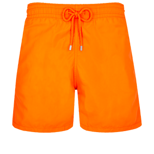 Men Swim Trunks Solid Carrot front view