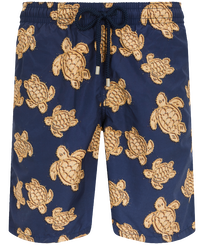 男士长款 Sand Turtles 泳装 Navy 正面图