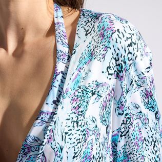 Women Viscose Crepe Beachjama Top Isadora Fish White details view 3