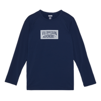 Men Long Sleeves Rashguard Solid - Vilebrequin x Highsnobiety Press blue front view