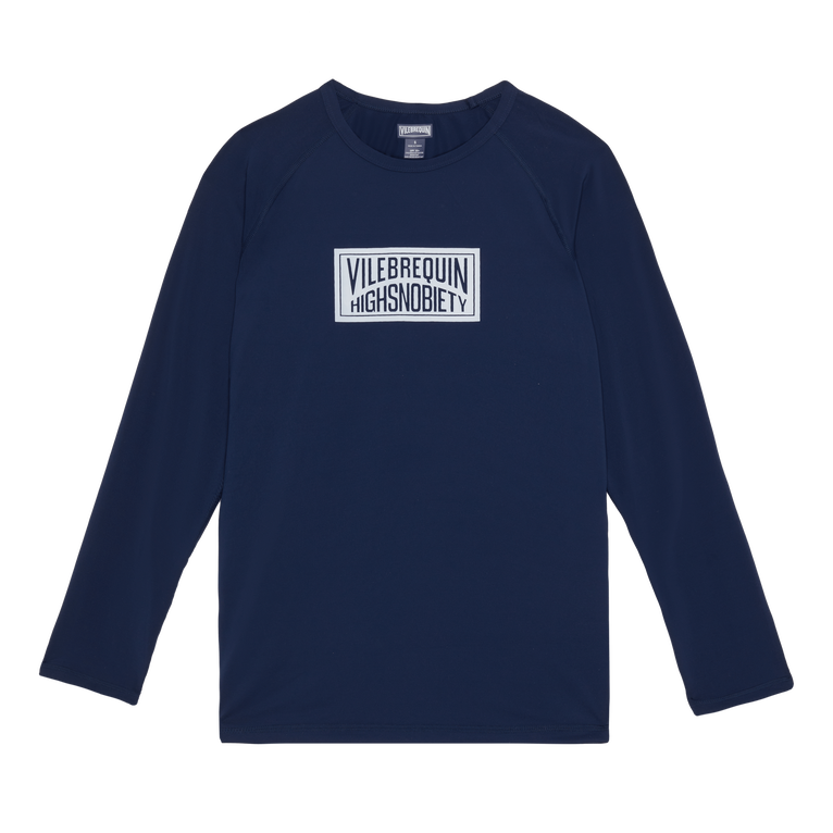 Men Long Sleeves Rashguard Solid - Rashguard - Regular - Blue - Size XL - Vilebrequin