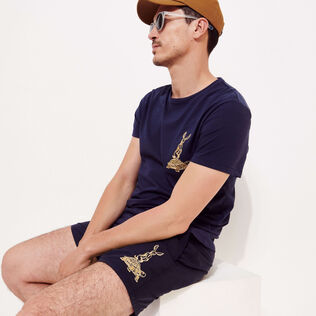 男士兔年纯棉 T 恤 Navy 细节视图7