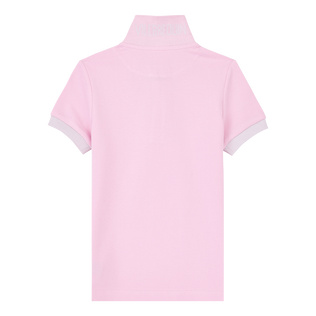 Boys Cotton Pique Polo Shirt Solid Marshmallow 后视图