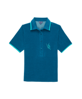 Polo donna in spugna VBQ Line Peacock vista frontale