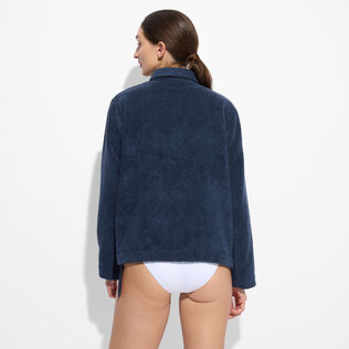 Women Terry Jacket Solid - Vilebrequin x Ines de la Fressange Navy back worn view