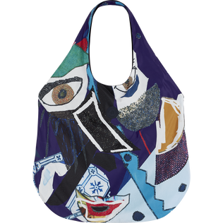 Bolsa de playa con estampado Envoûtement - Vilebrequin x Deux Femmes Noires Purple blue vista frontal
