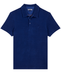 Solid Polohemd aus Jacquard für Herren Ink Vorderansicht