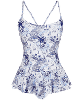 Women One-piece Swimsuit Riviera Ink front view