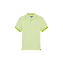 Men Organic Cotton Pique Polo Shirt Solid Macaroon front view
