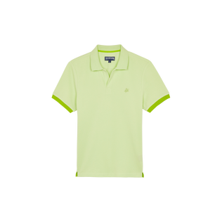 Men Organic Cotton Pique Polo Shirt Solid Macaroon front view