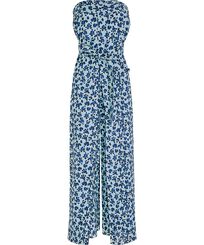 Women Hemp Viscose Jumpsuit Turtles Leopard- Vilebrequin x Angelo Tarlazzi Thalassa front view