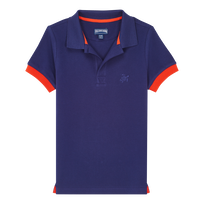 Boys Cotton Polo Solid Midnight front view