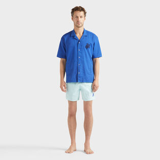 Men Cotton Bowling Shirt Solid Marrakech 正面穿戴视图