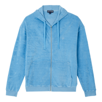 Solid Kapuzen-Sweatshirt mit durchgängigem Reißverschluss aus Frottee mit Mineralfarbstoff für Herren Source Vorderansicht