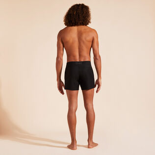 Men Wool Swim Trunks Tailoring Black back worn view